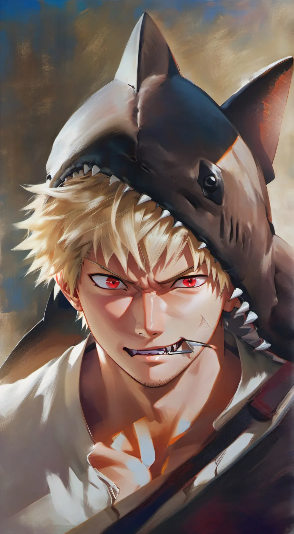 ai character: shark Bakugo background