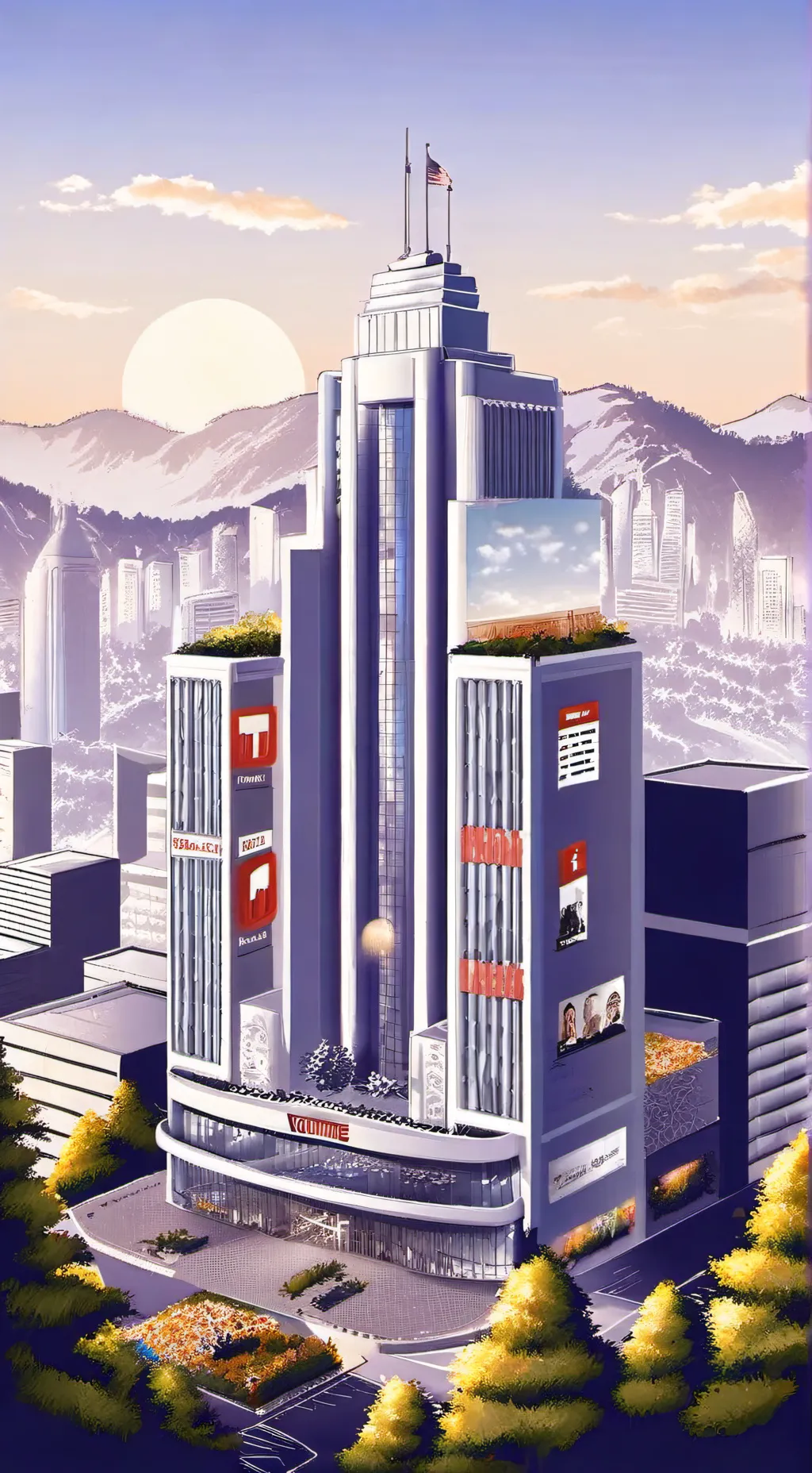 ai character: YouTube City background