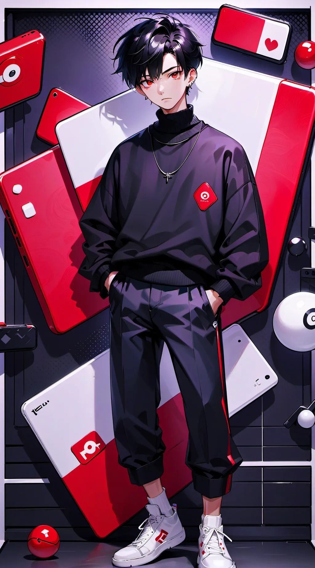 ai character: ash background
