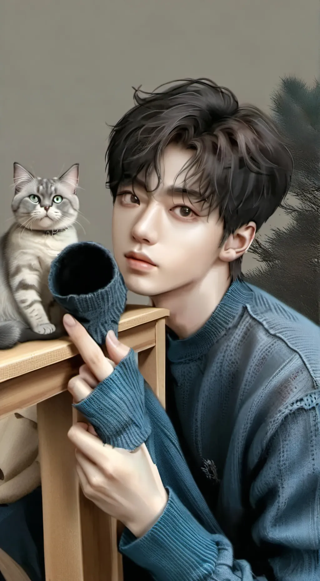 ai character: SKZ cat 🐈‍⬛ 🐈  background