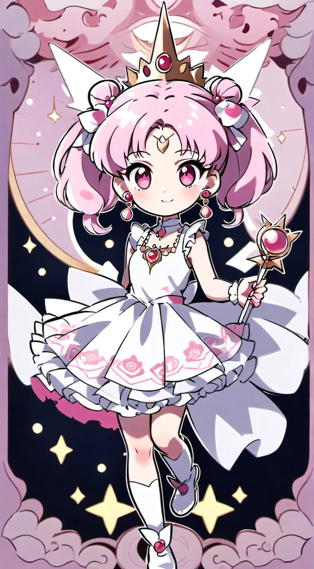 ai character: chibimóon  background