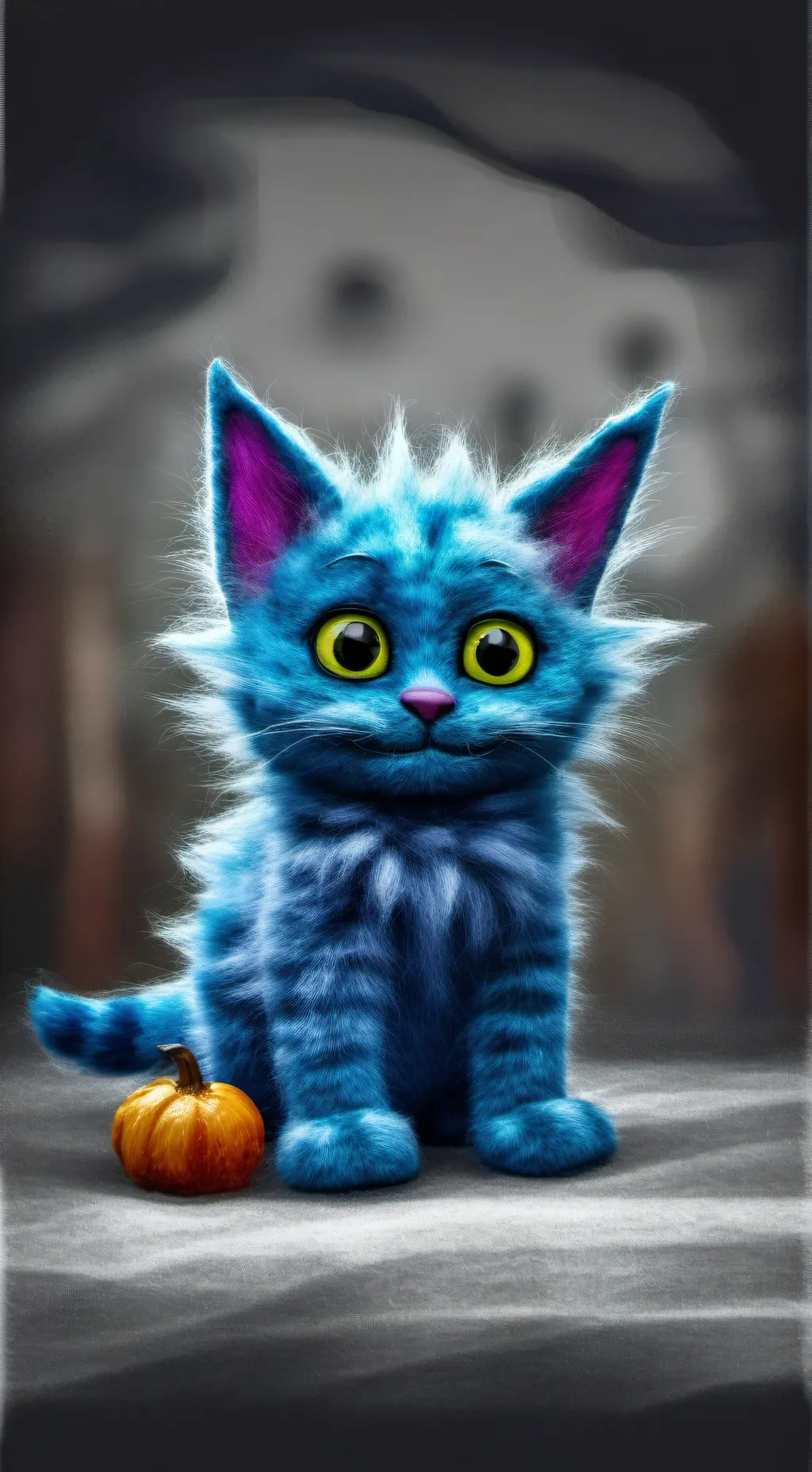 ai character: Pumpkin Blue background