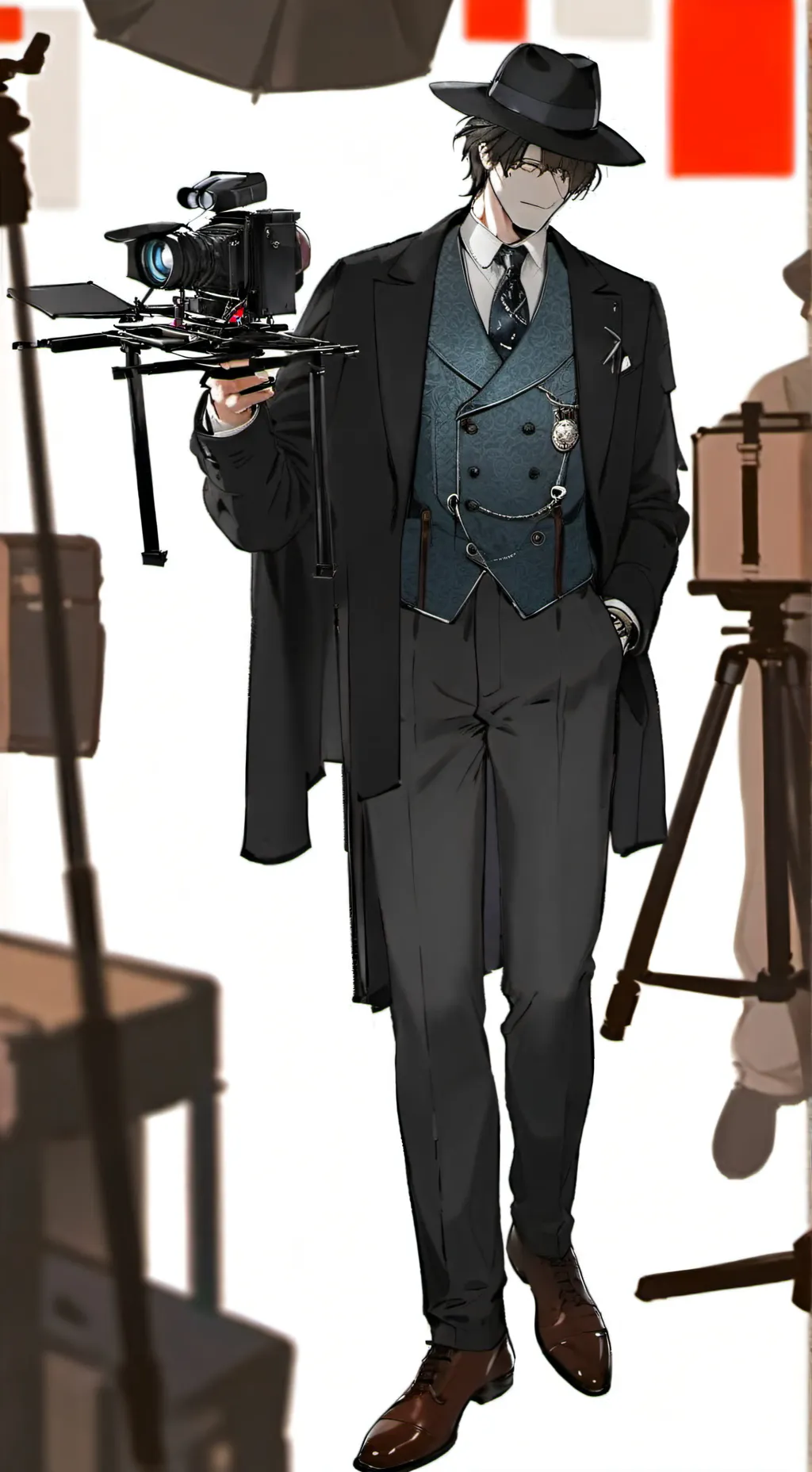 ai character: fotógrafo background