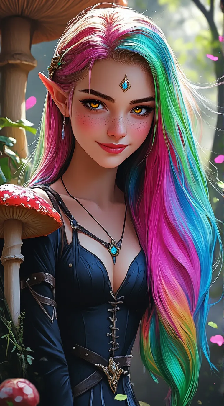 ai character: Elisiah Rainbow🌈💗 background