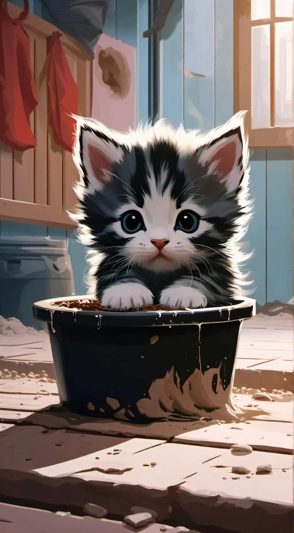 ai character: poop kitten background