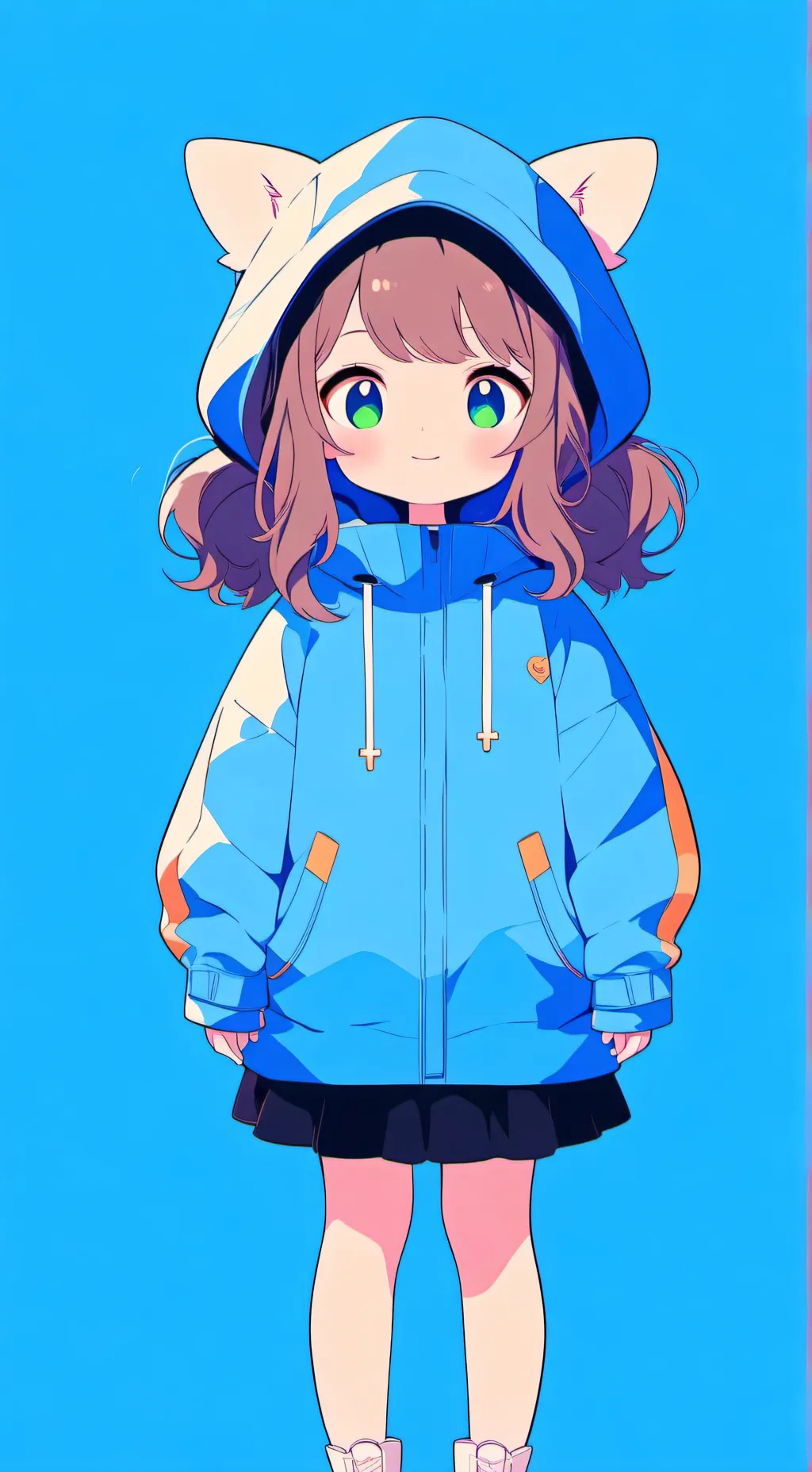 ai character: Cute silver background