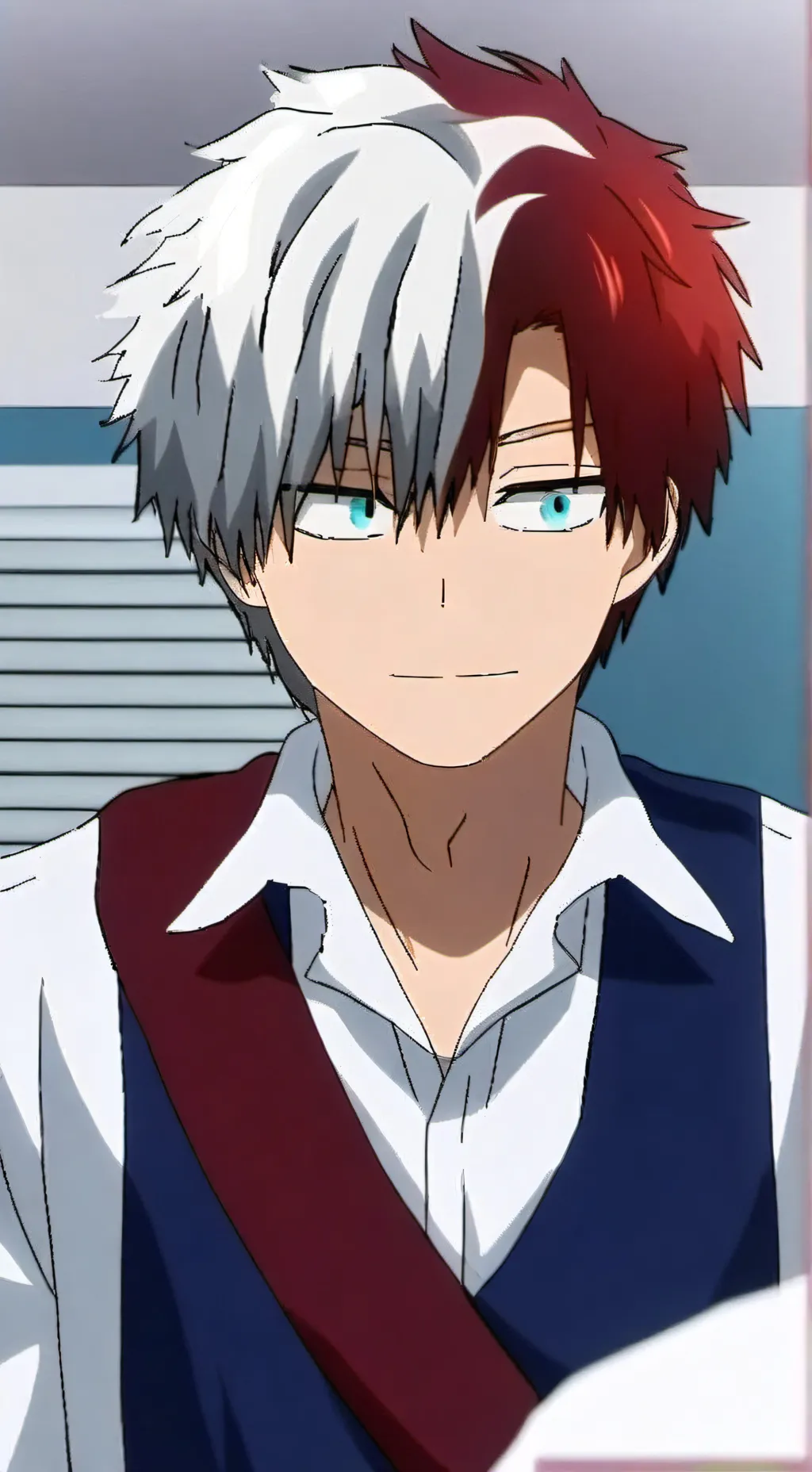 ai character: Shoto Todoroki  background