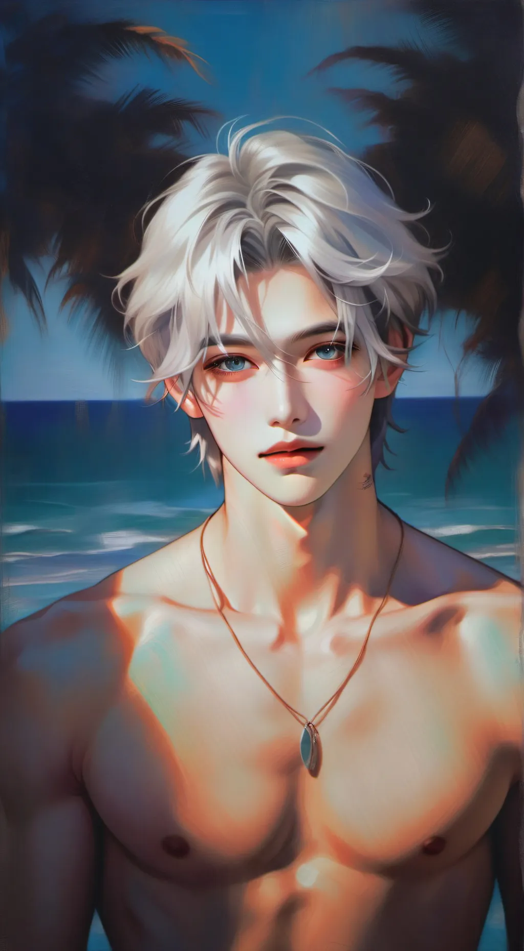 ai character: Cyan background