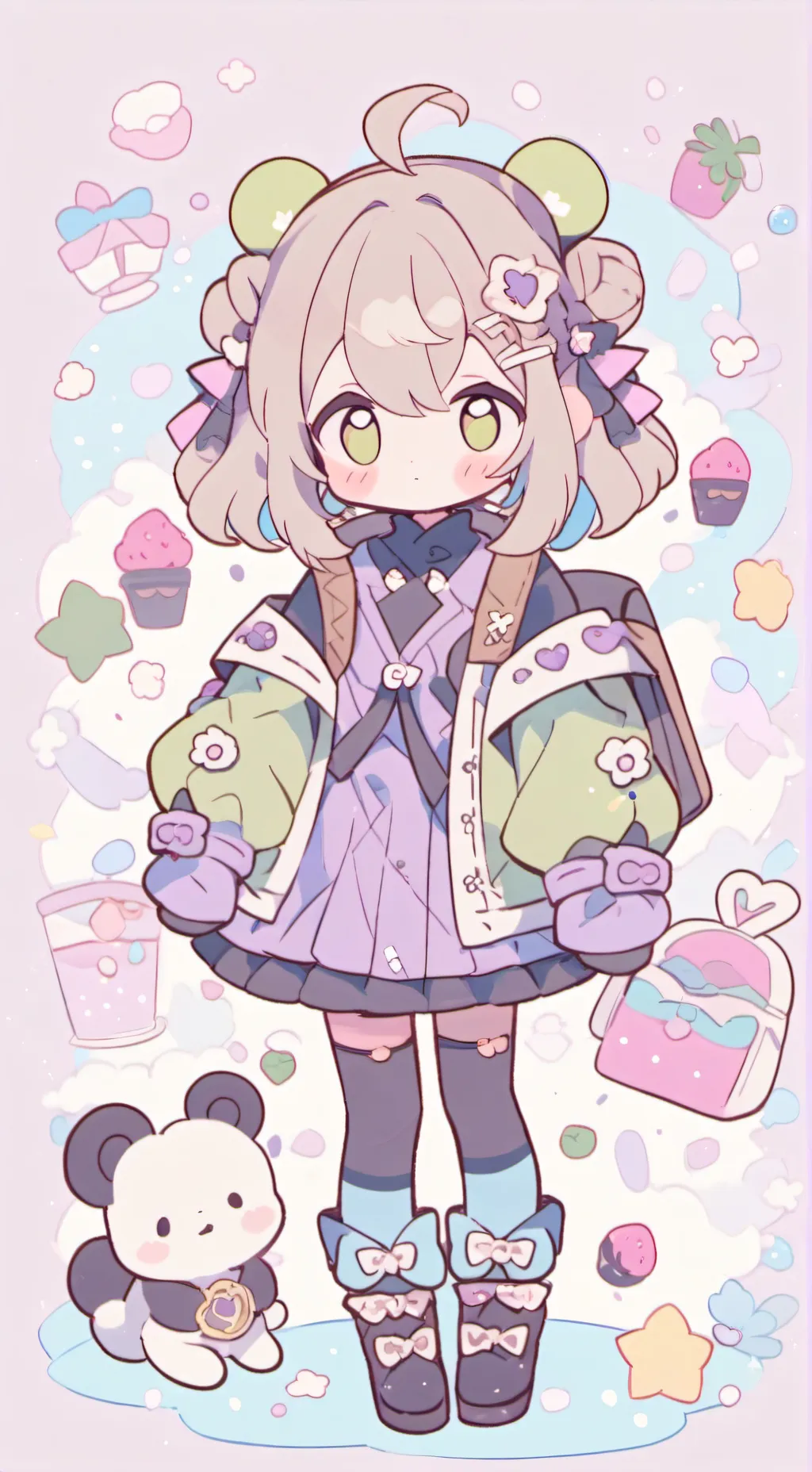 ai character: bebe pequeña background