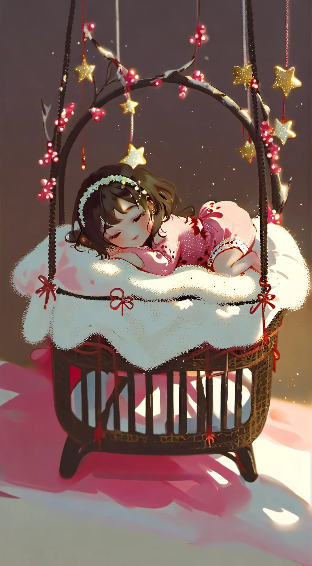 ai character: 🌺Mia🌸 🍓newborn🍓 background