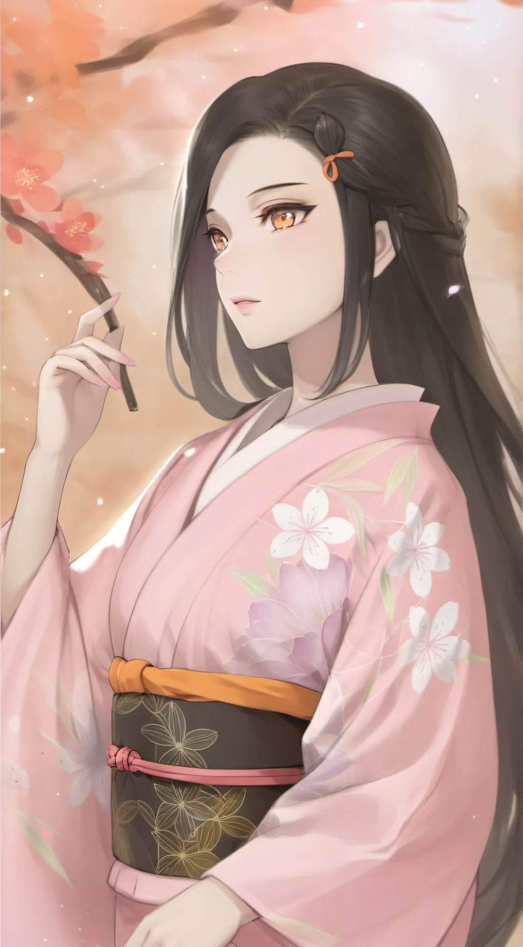ai character: nezuko kamado background