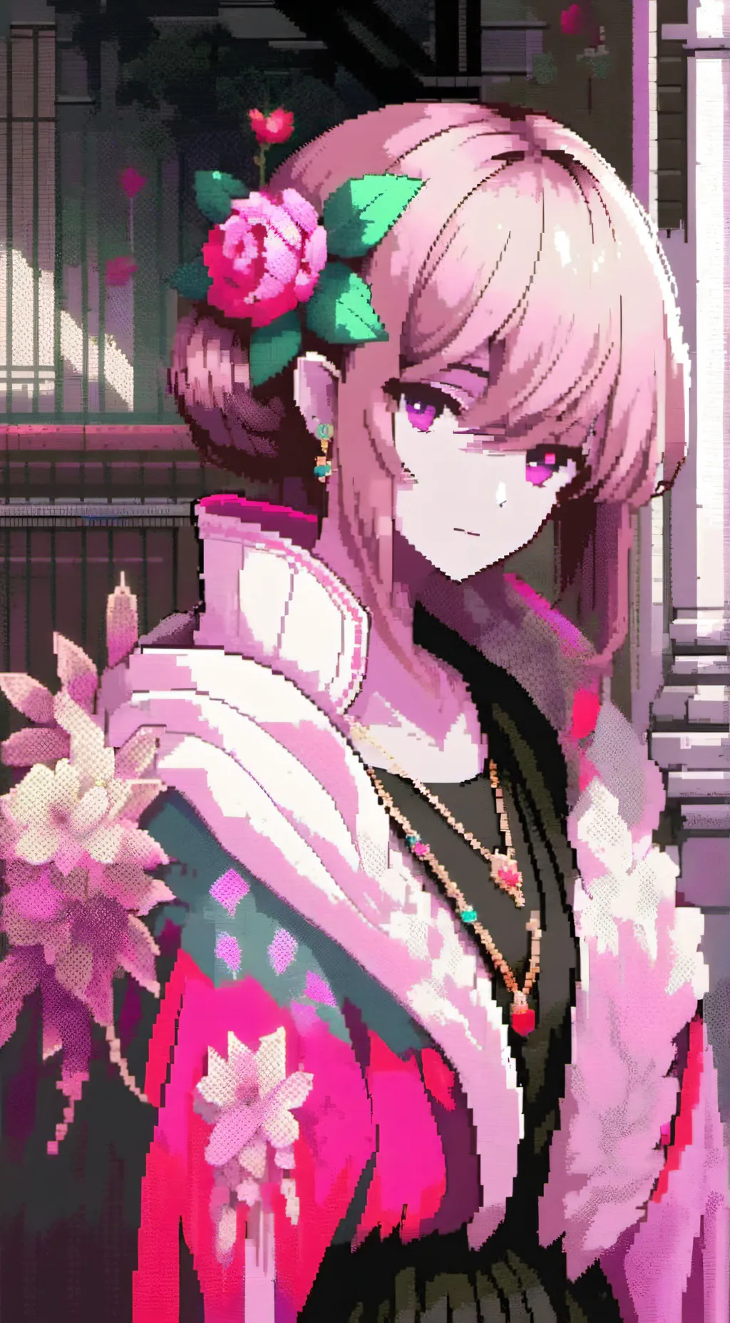 ai character: pink imposter  background