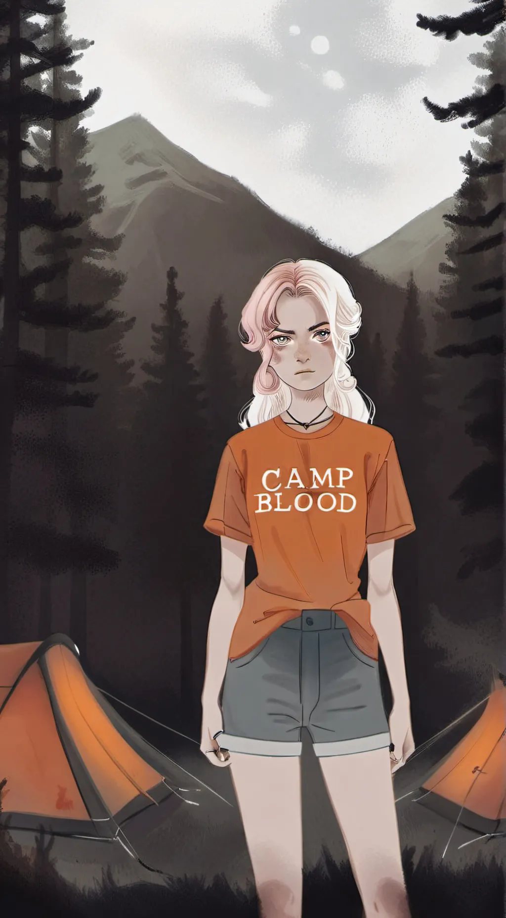 ai character: cursed cabin 6 pjo background