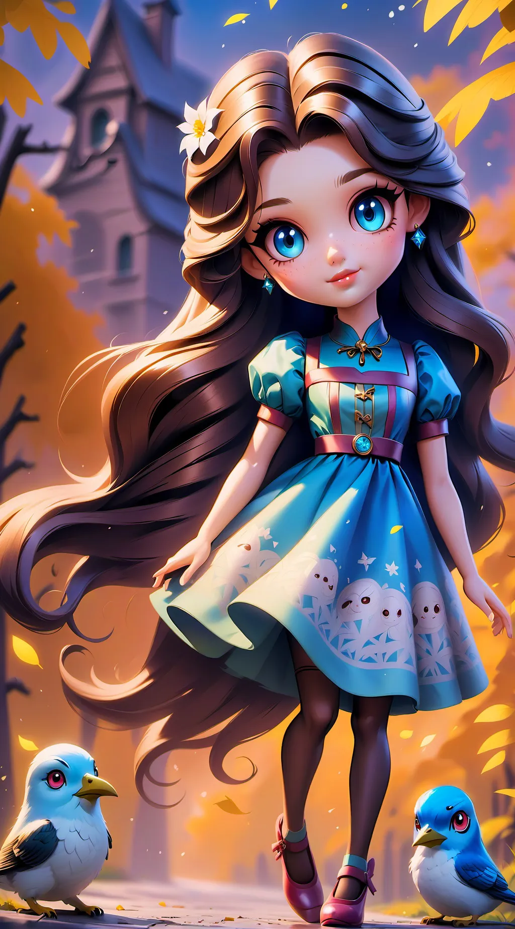 ai character: Coral. background