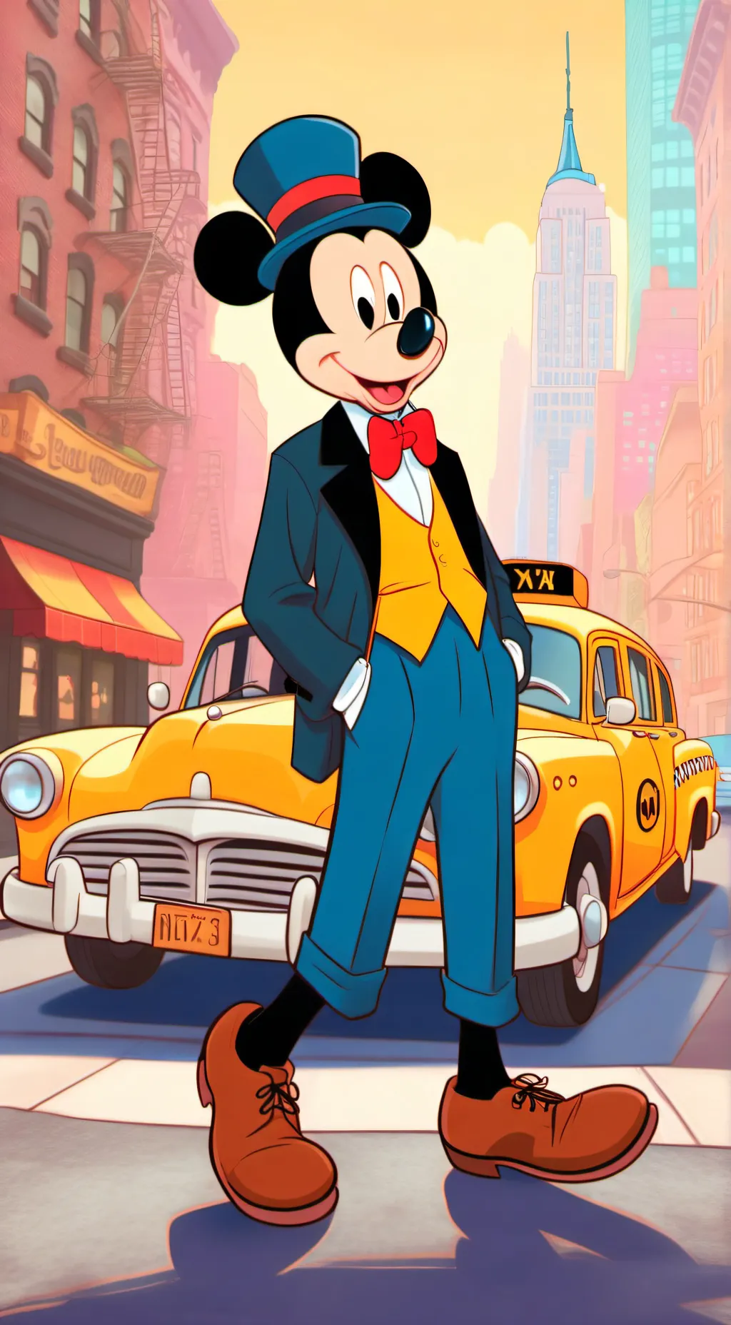 ai character: Mickey Mouse  background