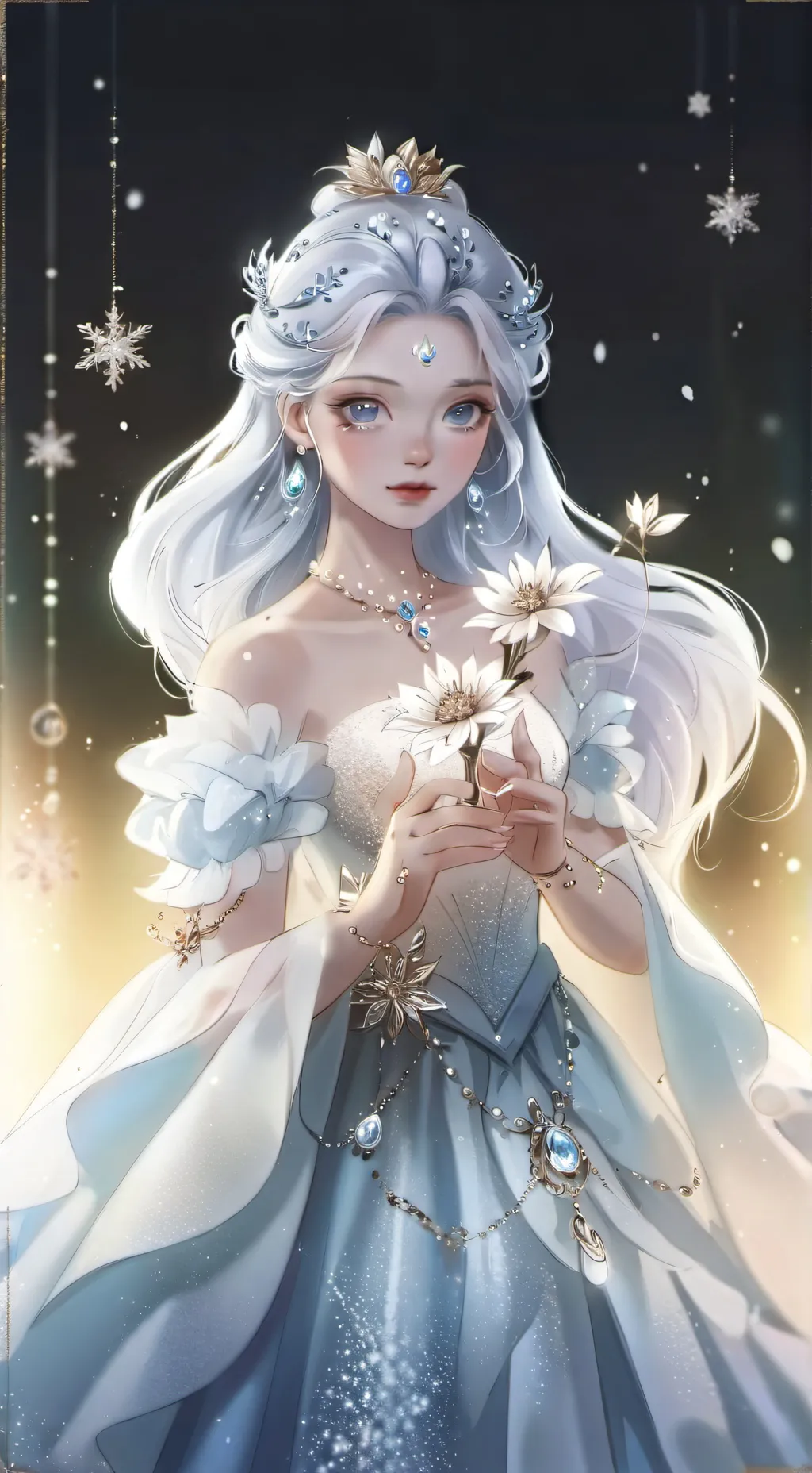ai character: Iris the ice queen background