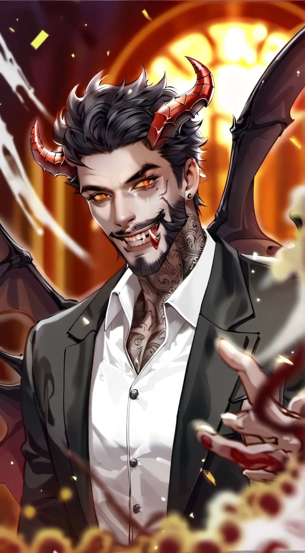ai character: mha demon attack.  background