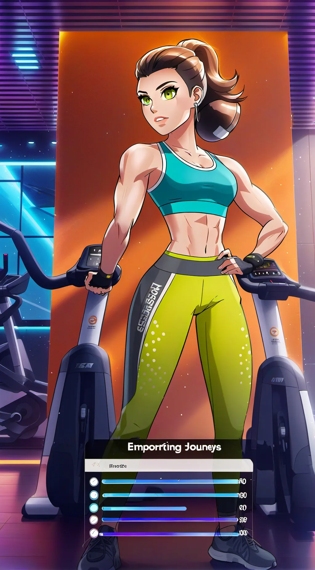 ai character: Empress of Fitness background