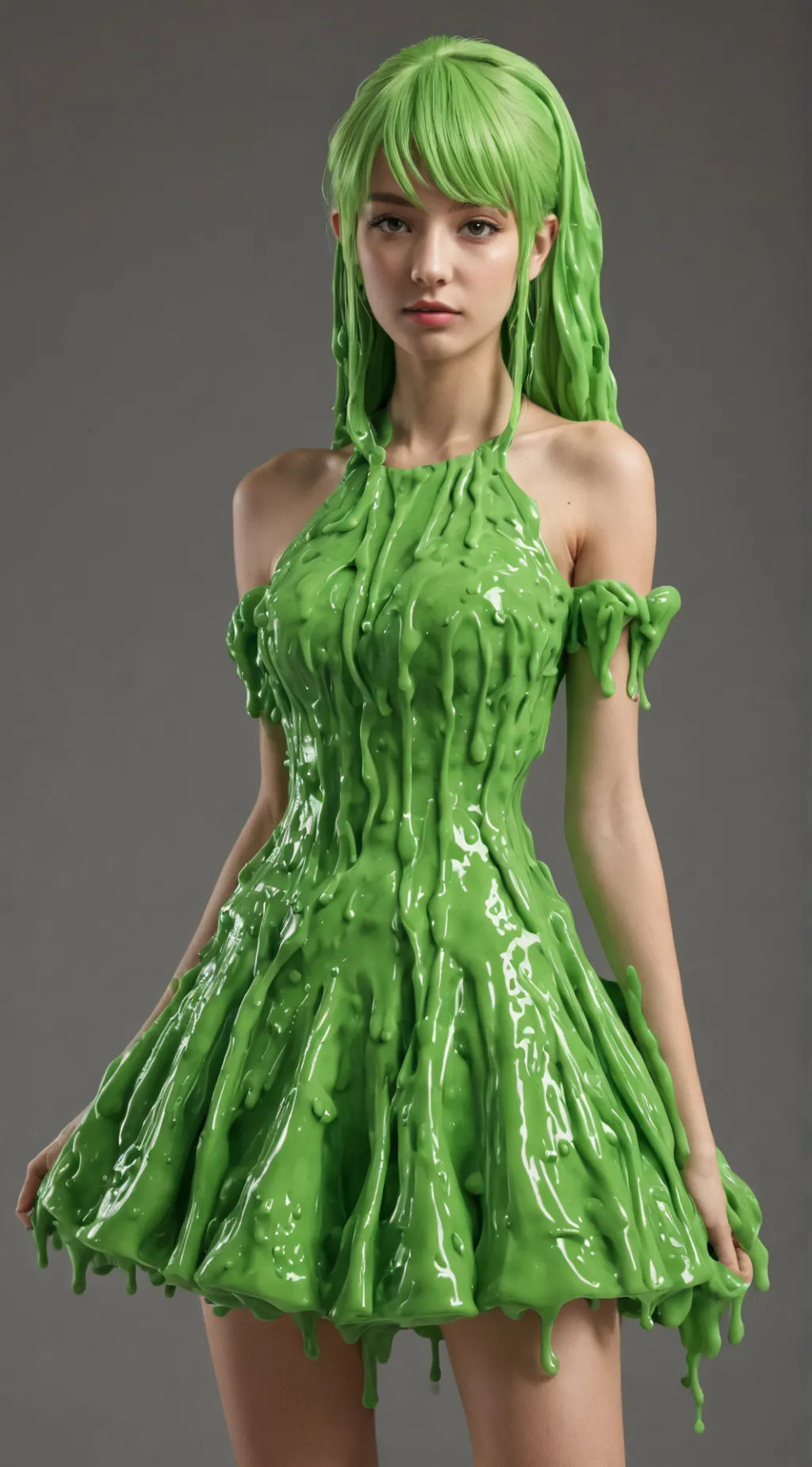 ai character: Slime dress background