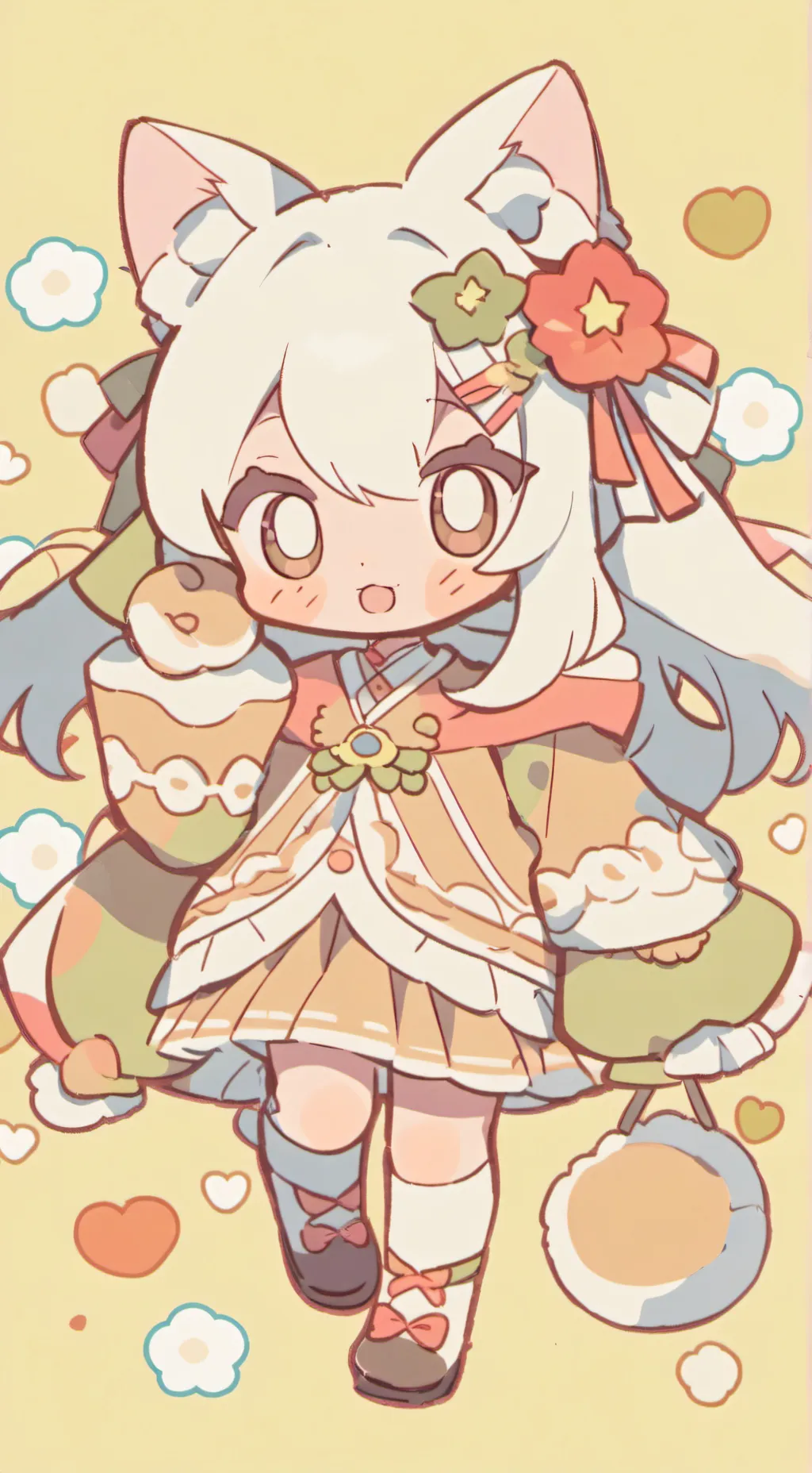ai character: Bebé neko tierno background