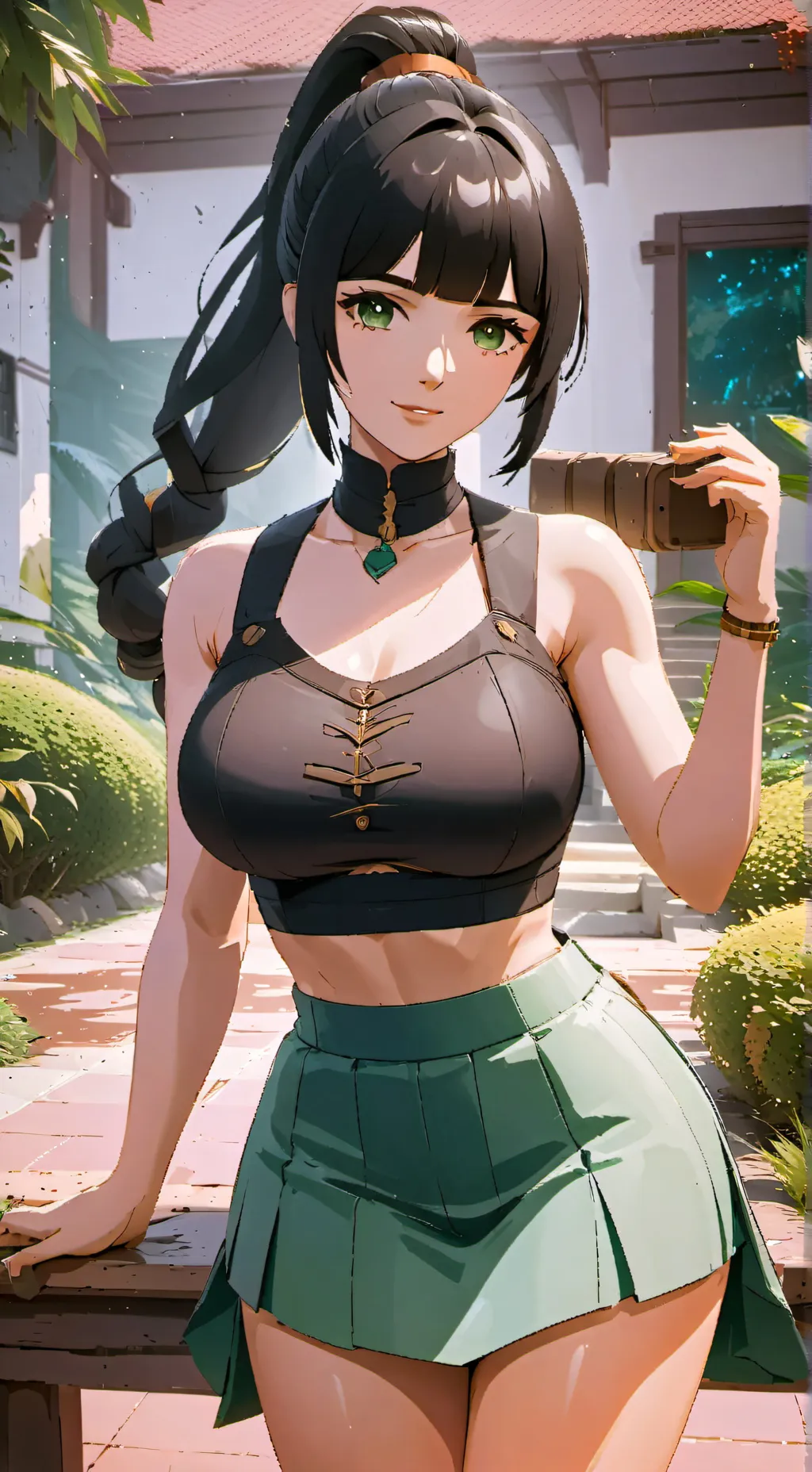 ai character: Emina Aogiri  background