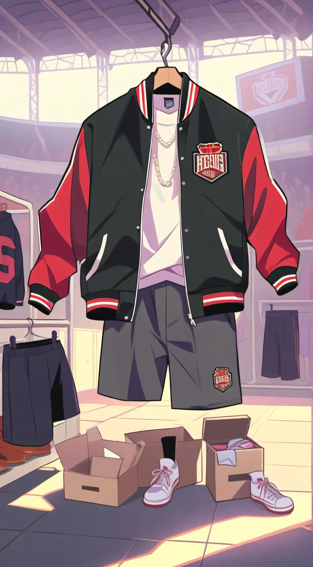 ai character: jock outfit  background