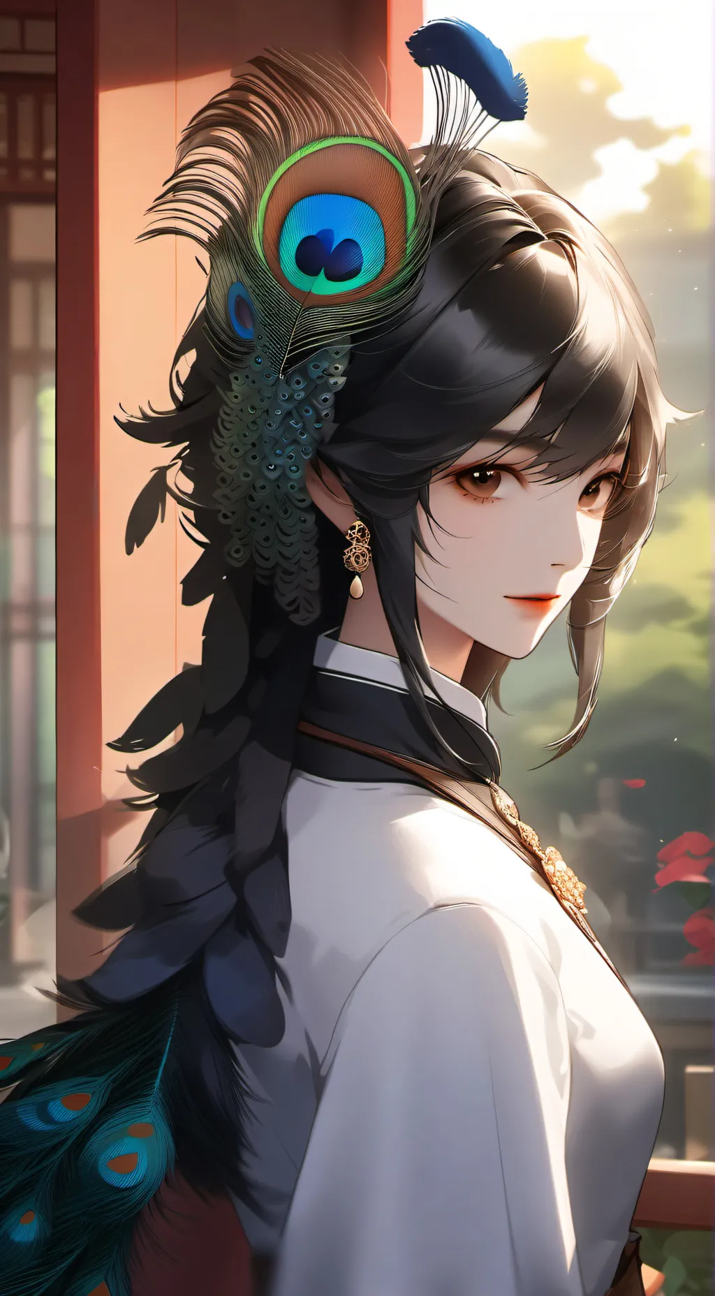 ai character: Peacock Pixie Spirit background