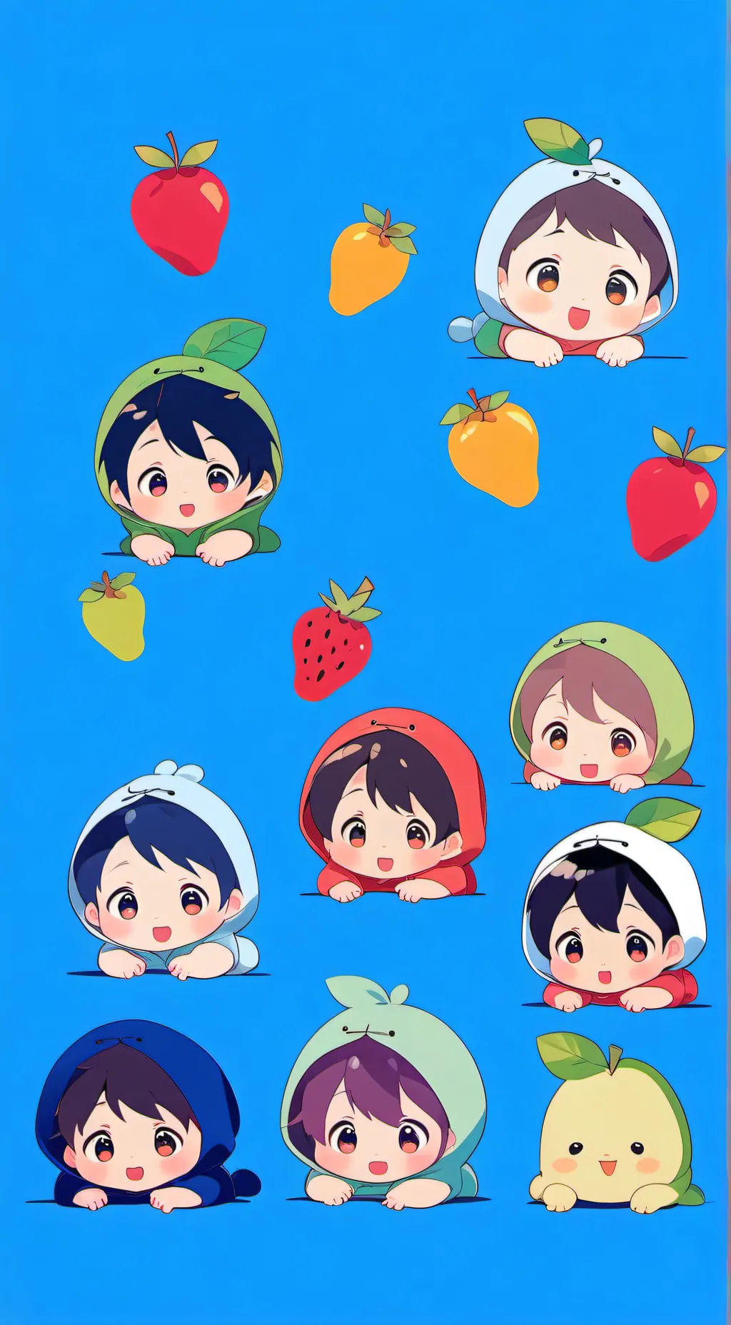 ai character: Fruit babies 2 background
