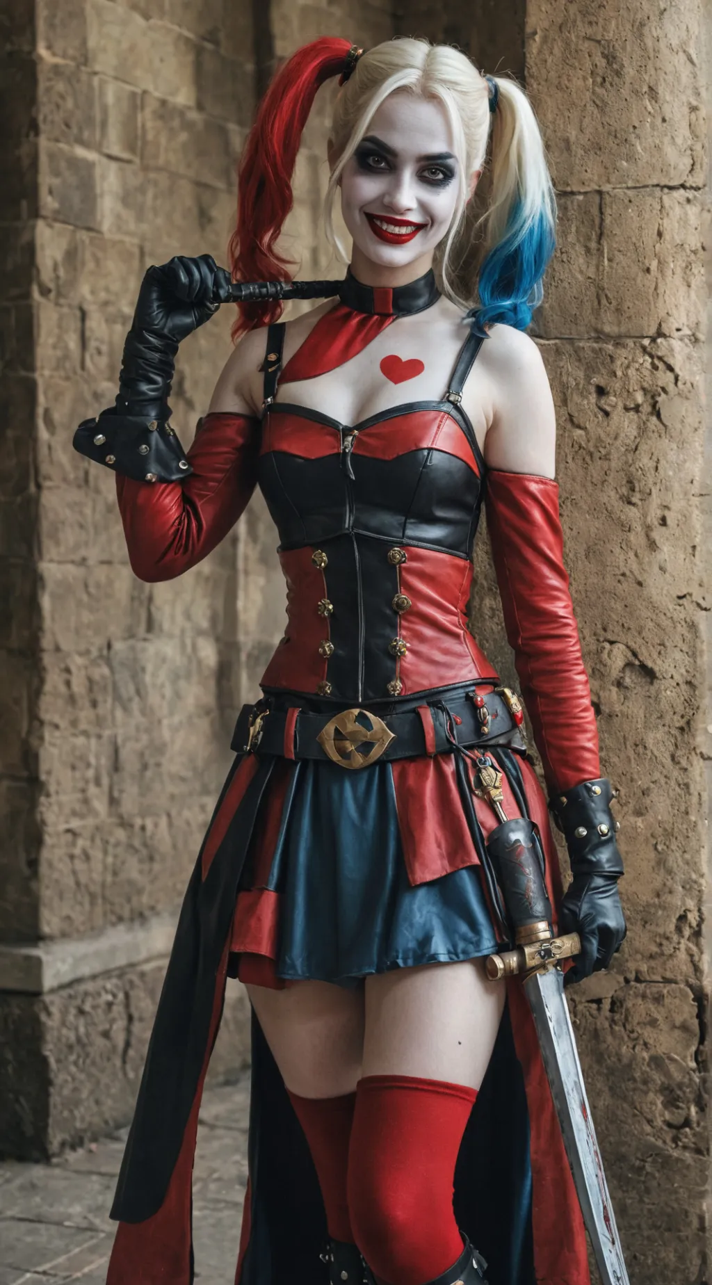 ai character: Medieval Harley Q background