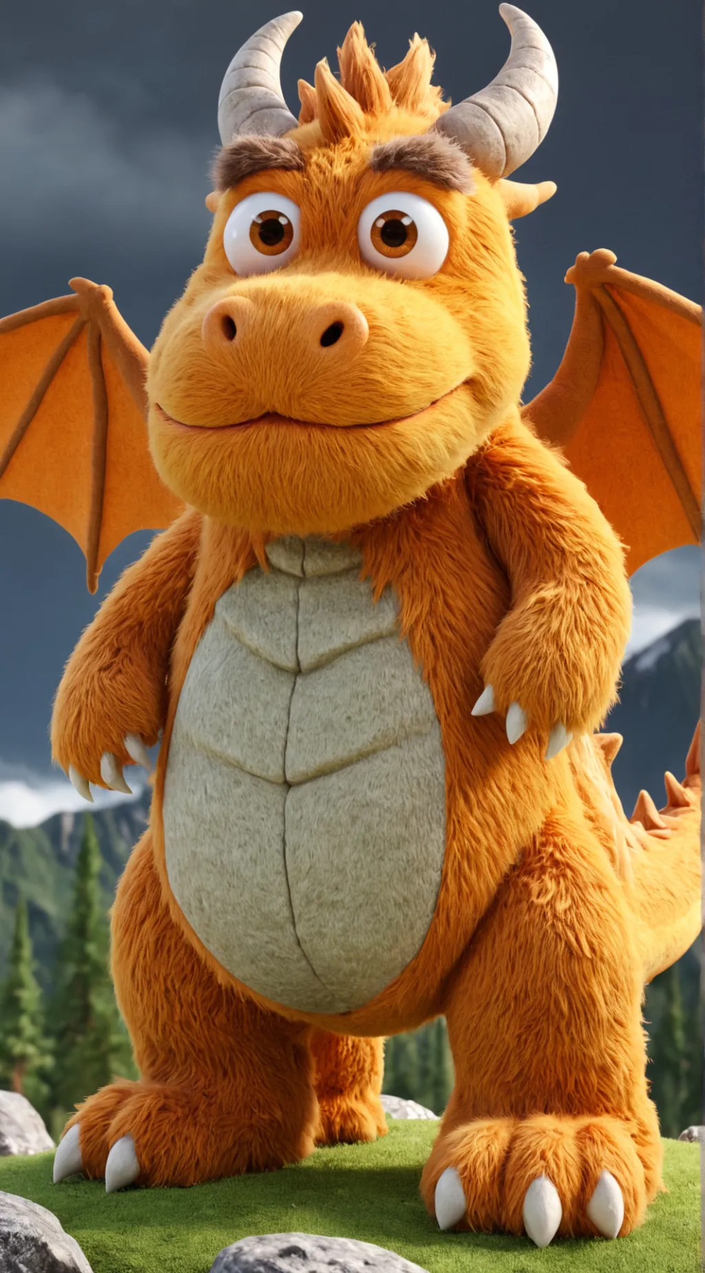 ai character: big ugly dragon background