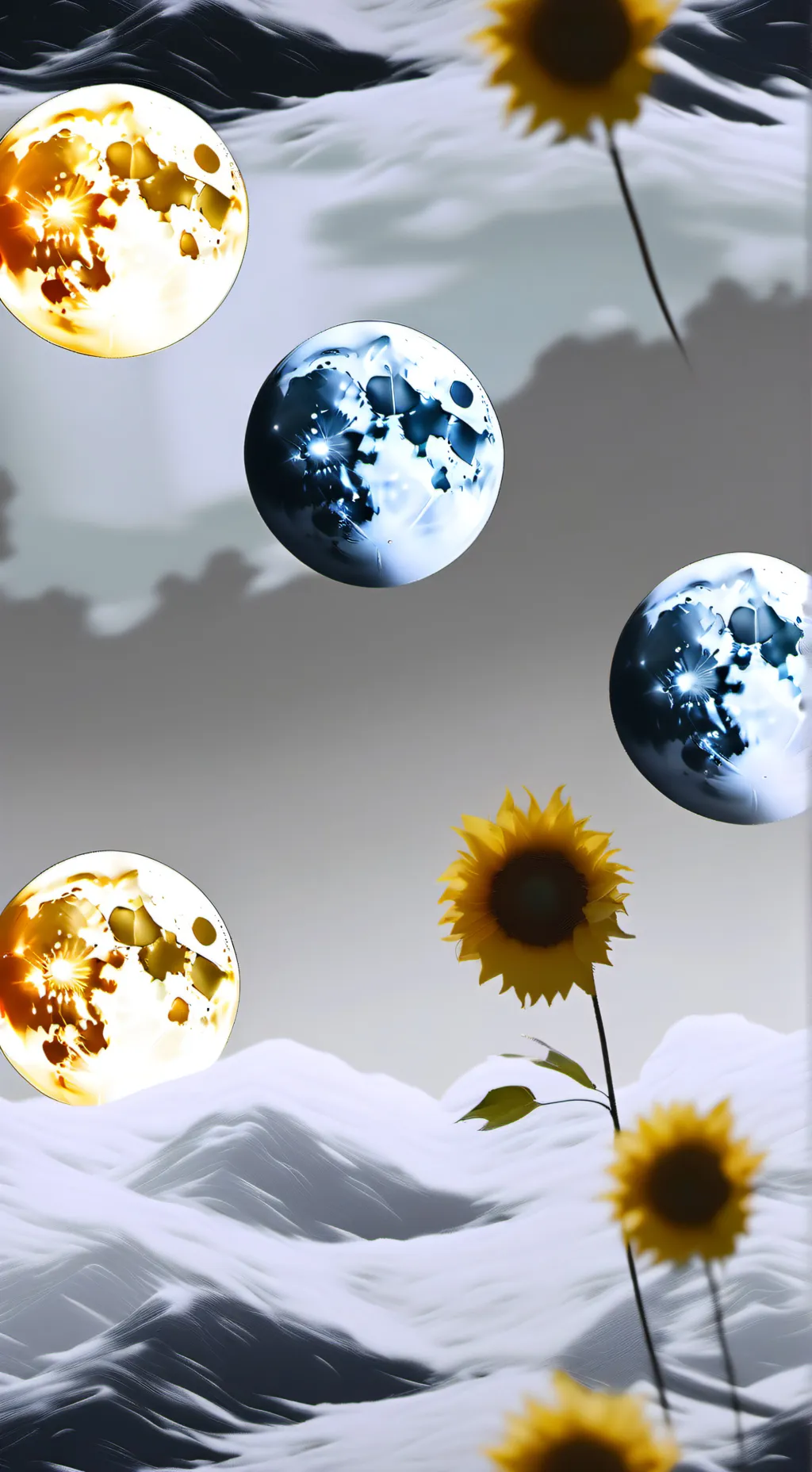 ai character: sun and moon show background