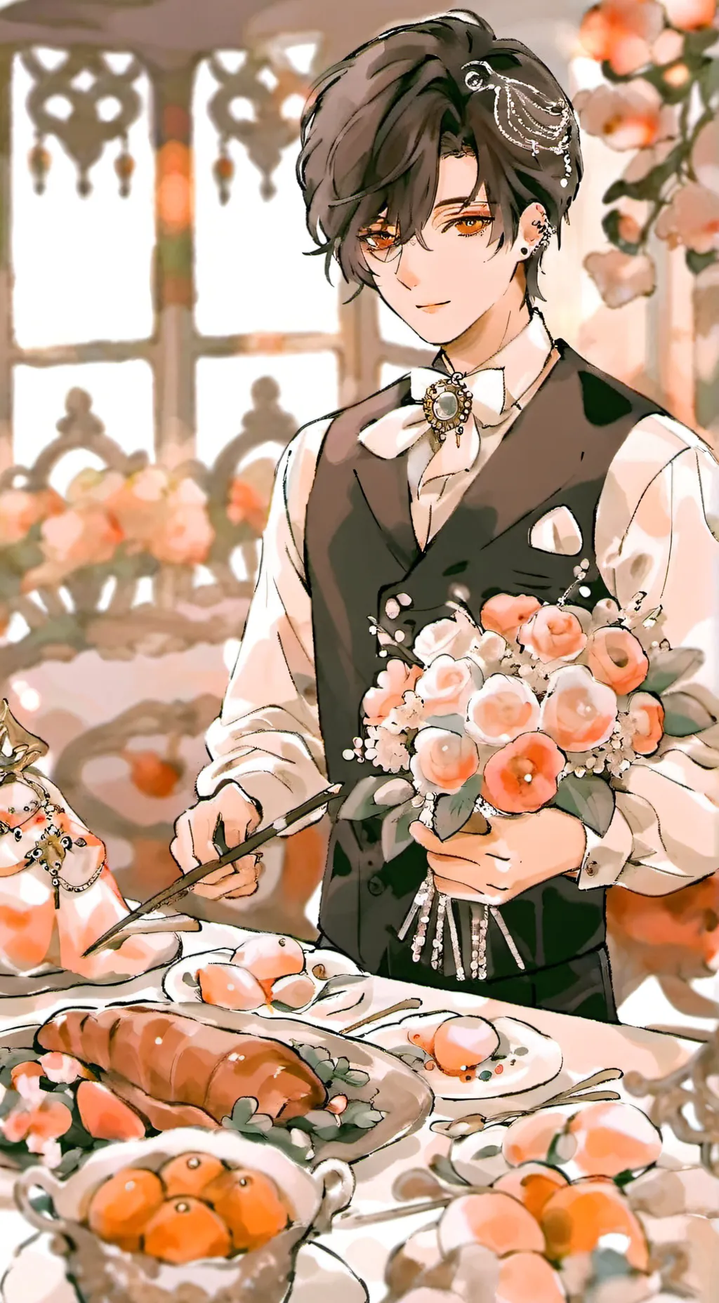 ai character: Rose background