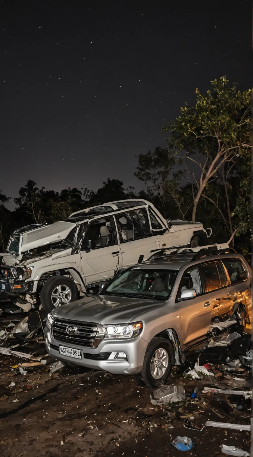 ai character: Car crash￼￼ background