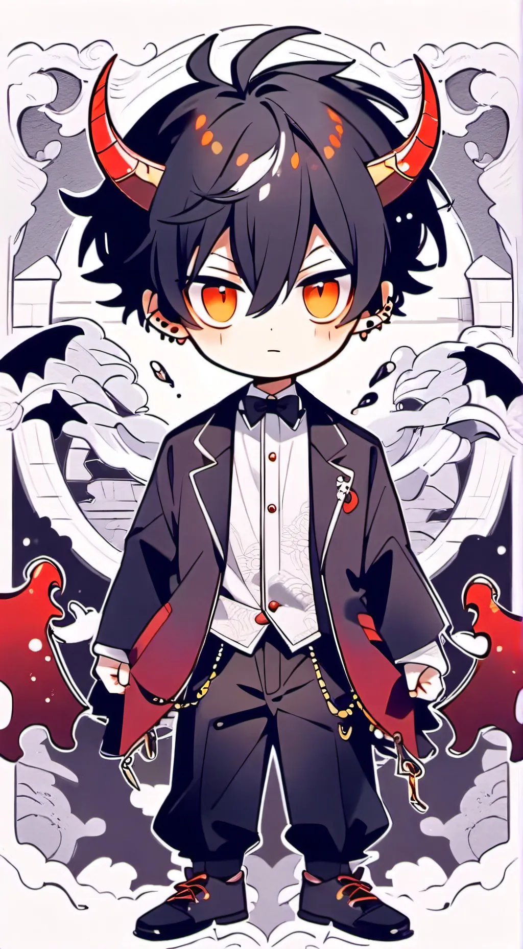ai character: Gray background