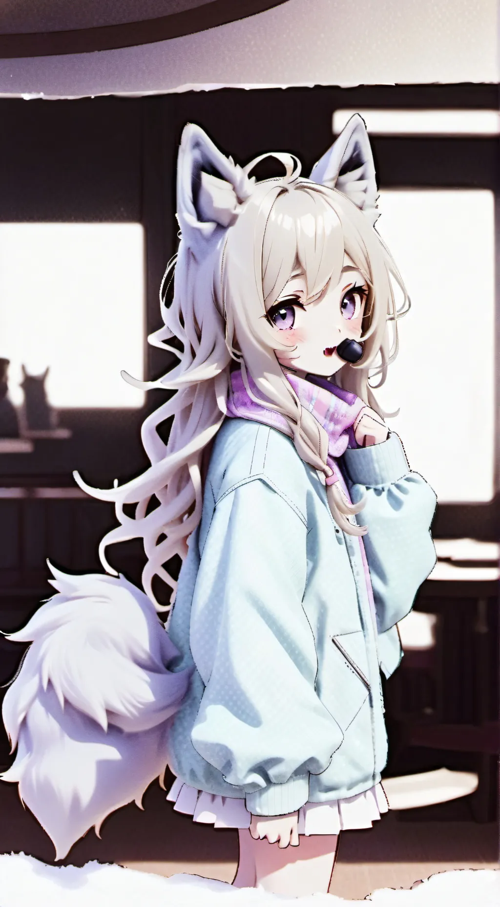 ai character: Wolfgirl Spirit background