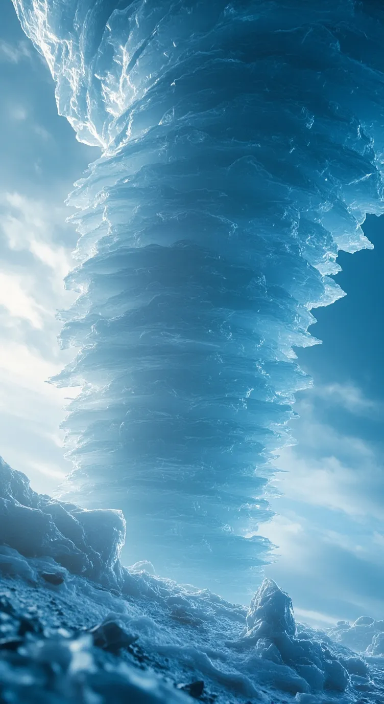 ai character: ice tornado  background