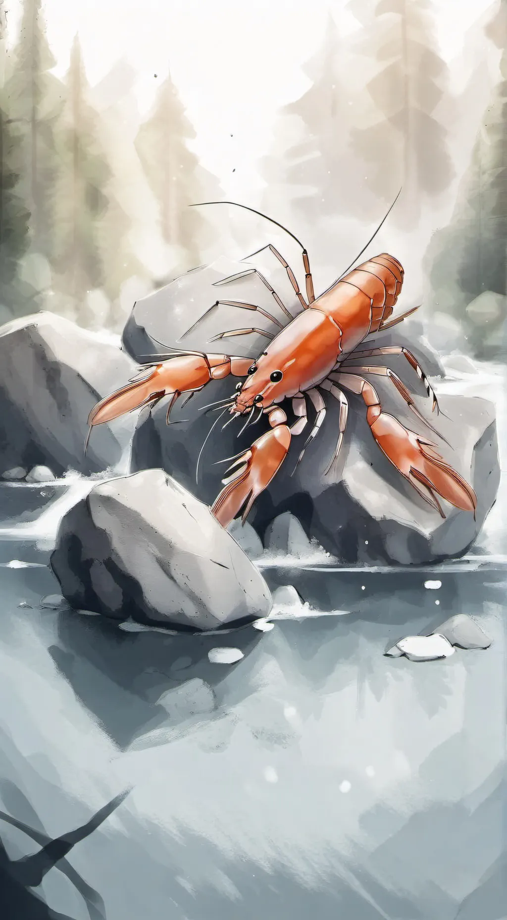 ai character: SHRIMPO 🦂🦂🦂🦂🦂 background
