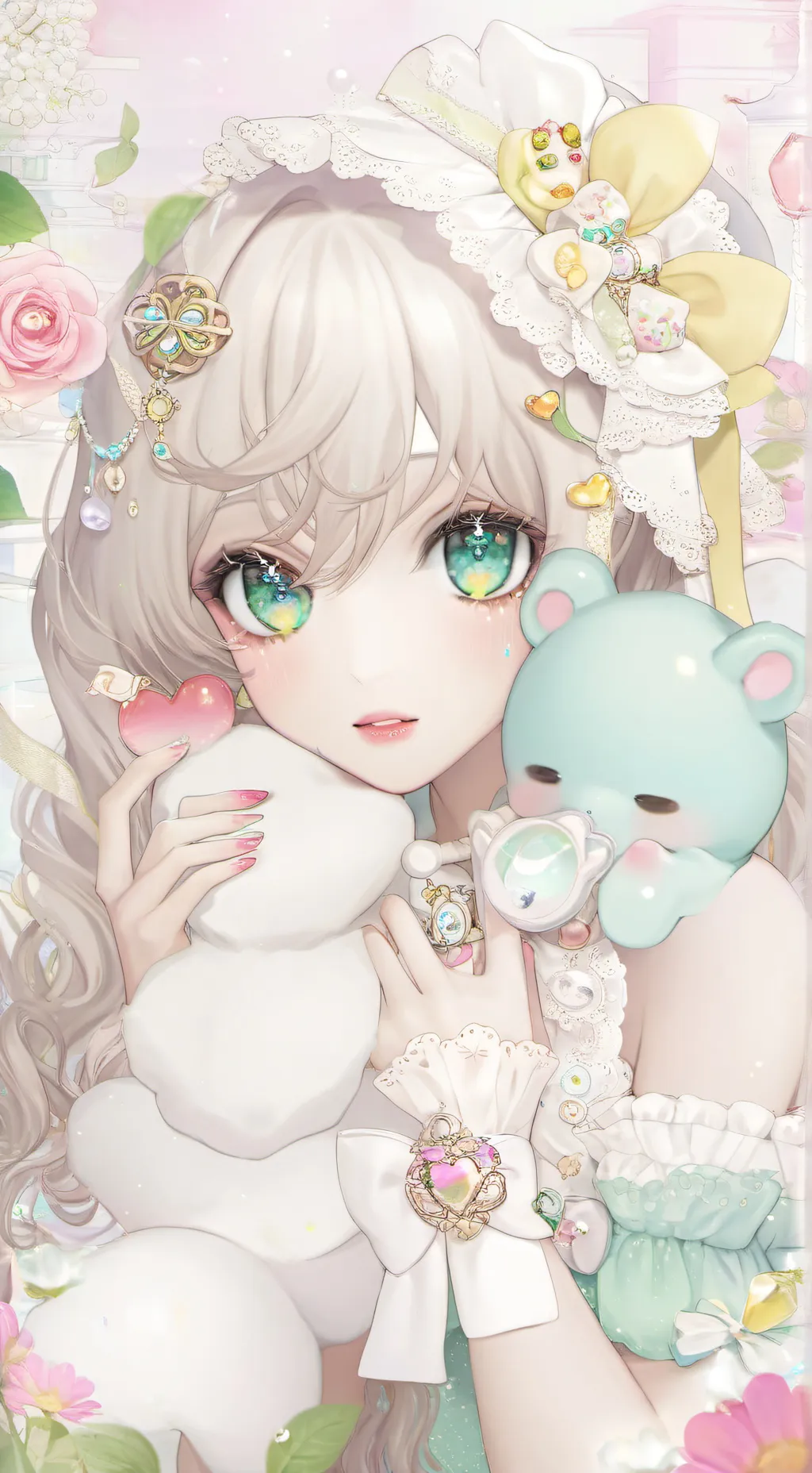 ai character: Yumia🩷💖💖💖💓💓 background