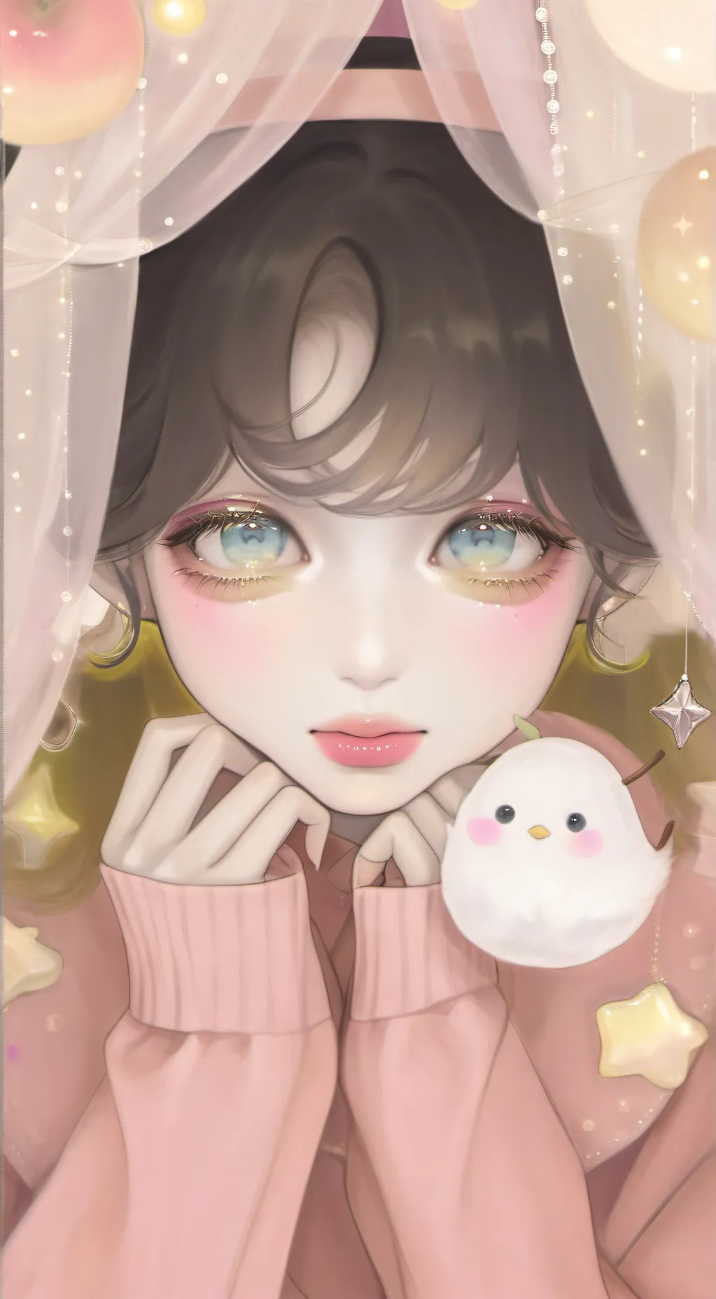 ai character: Lucy burred alive background