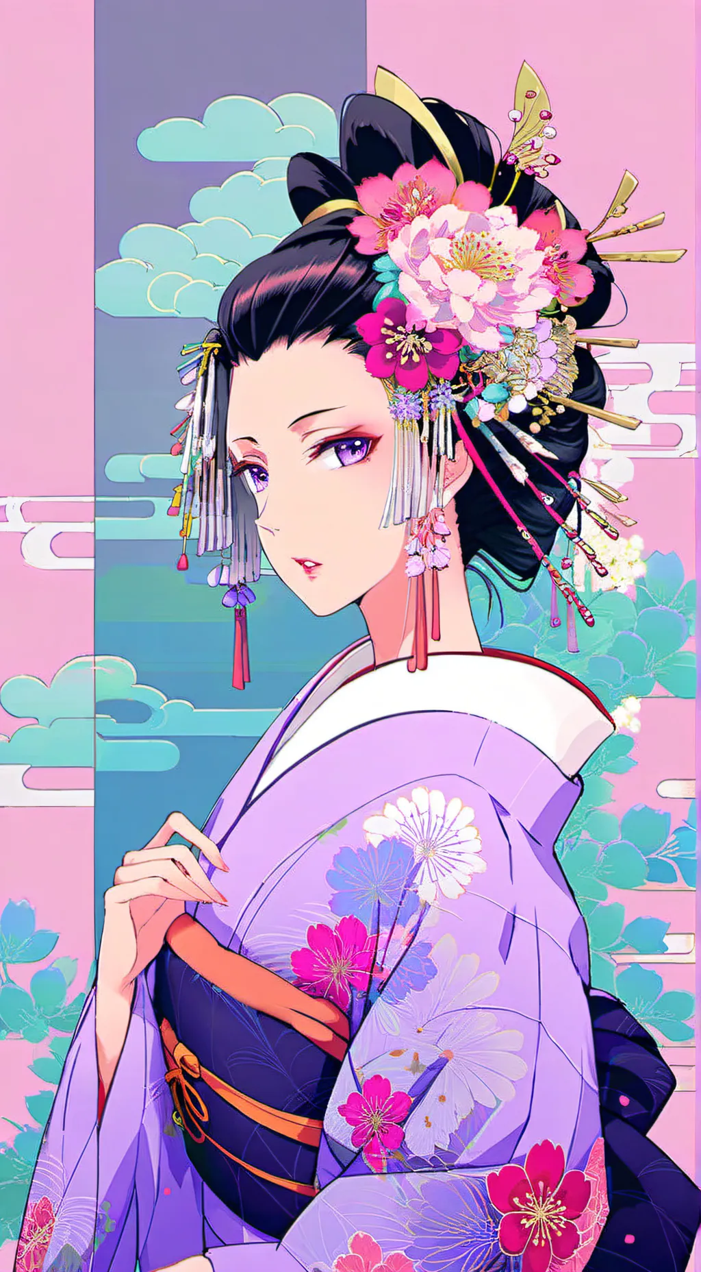 ai character: cariana zy🪷geysha🌸 background