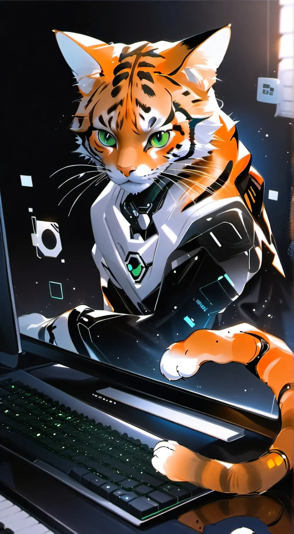 ai character: Orange Bytes background