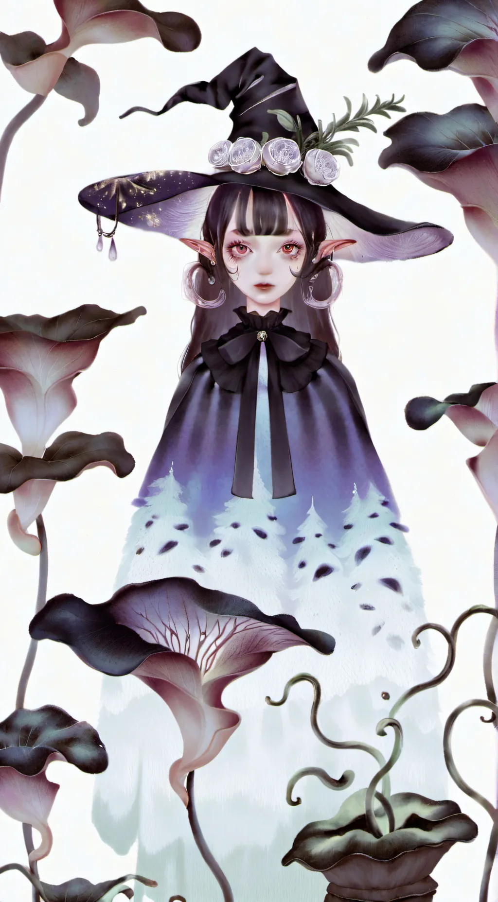 ai character: pitcher plant girl background
