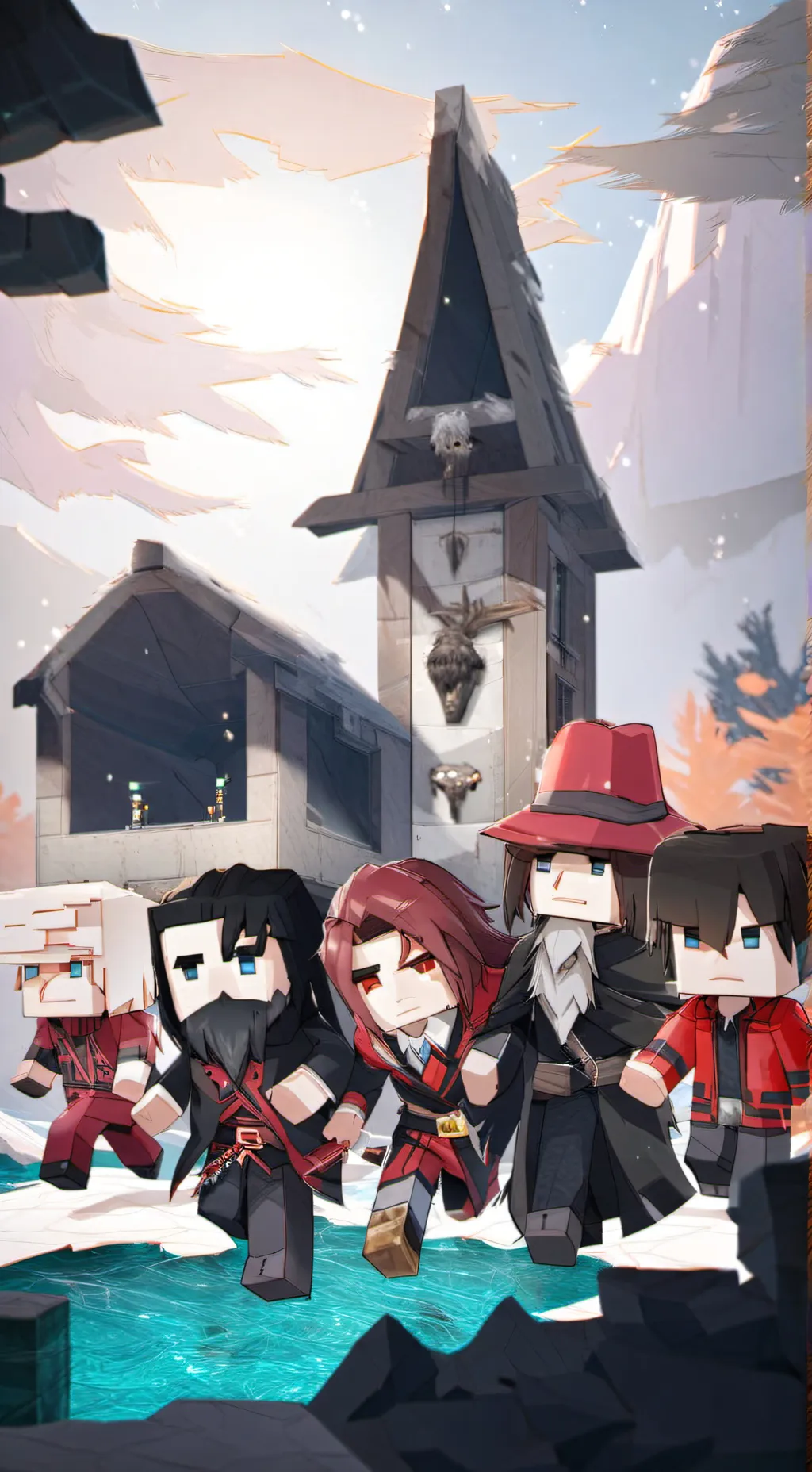 ai character: minecraft  background