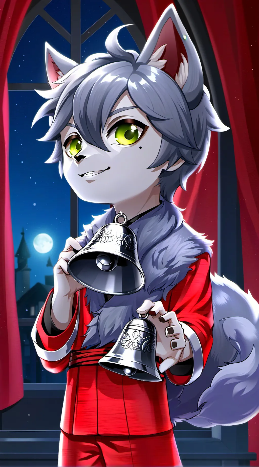 ai character: Lunar Lobo Furry background