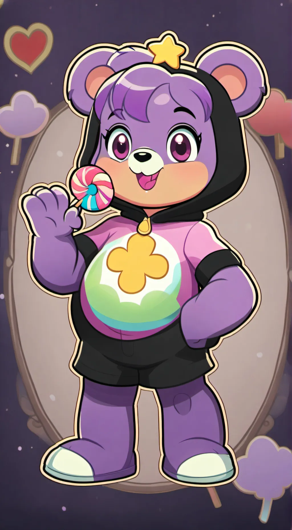 ai character: Share Bear background