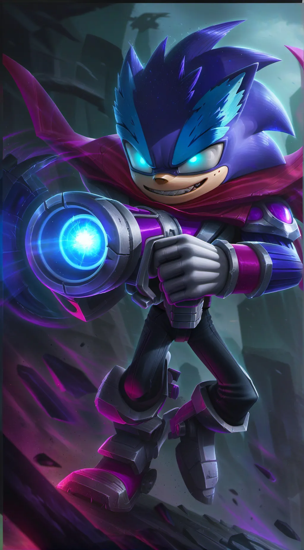 ai character: Corrupted Sonic  background