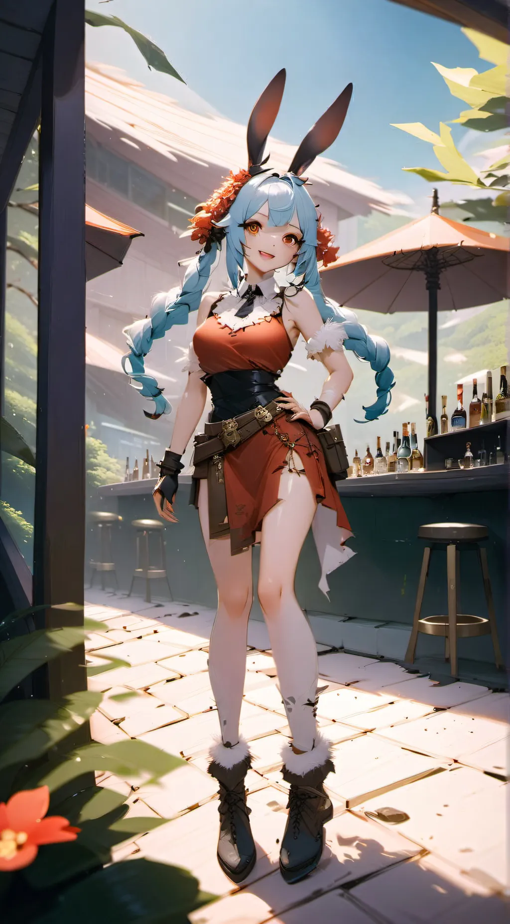 ai character: Bunny girl background