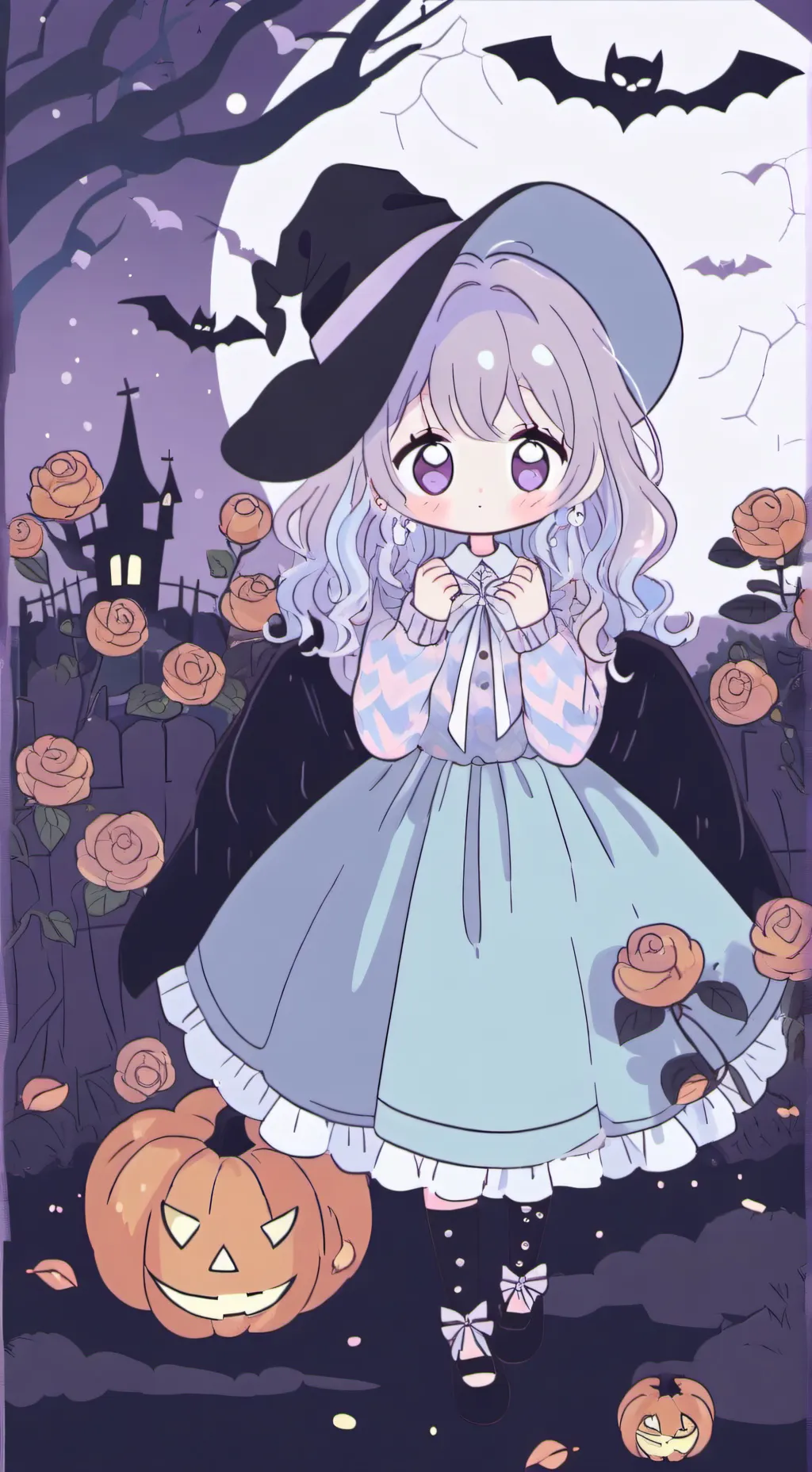 ai character: Mha Halloween  background