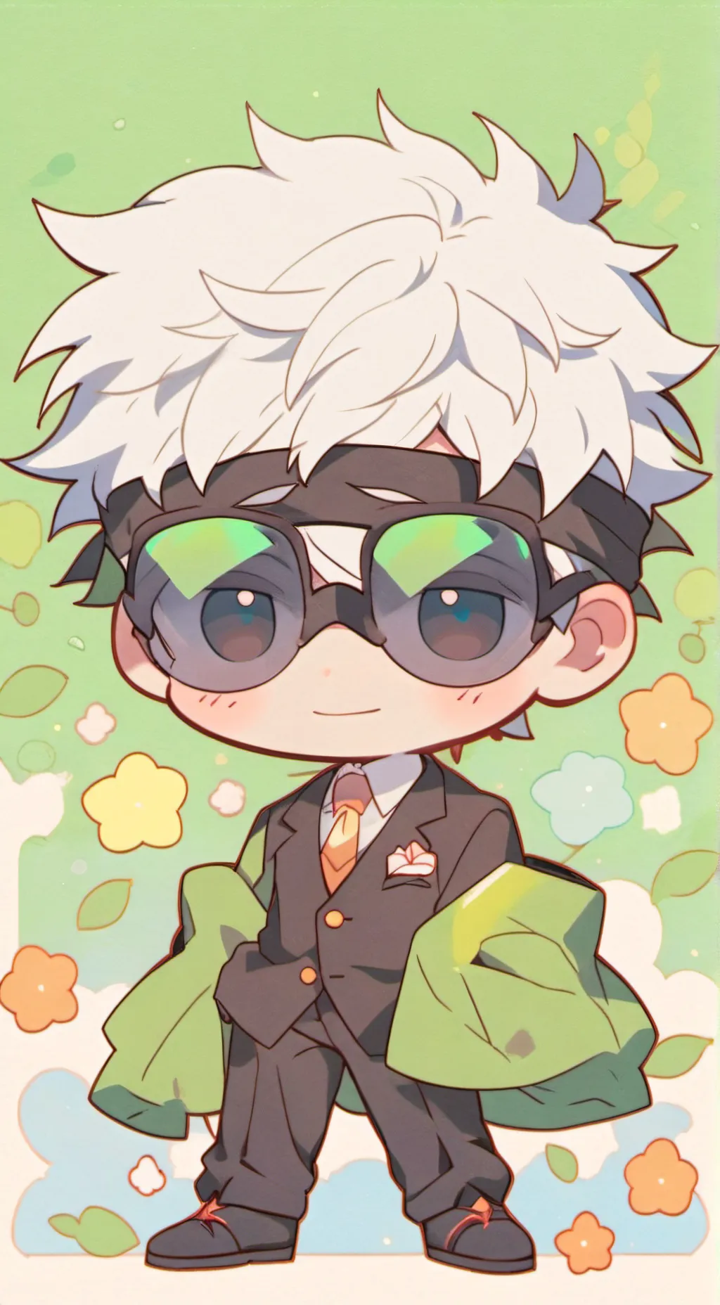 ai character: little gojo  background
