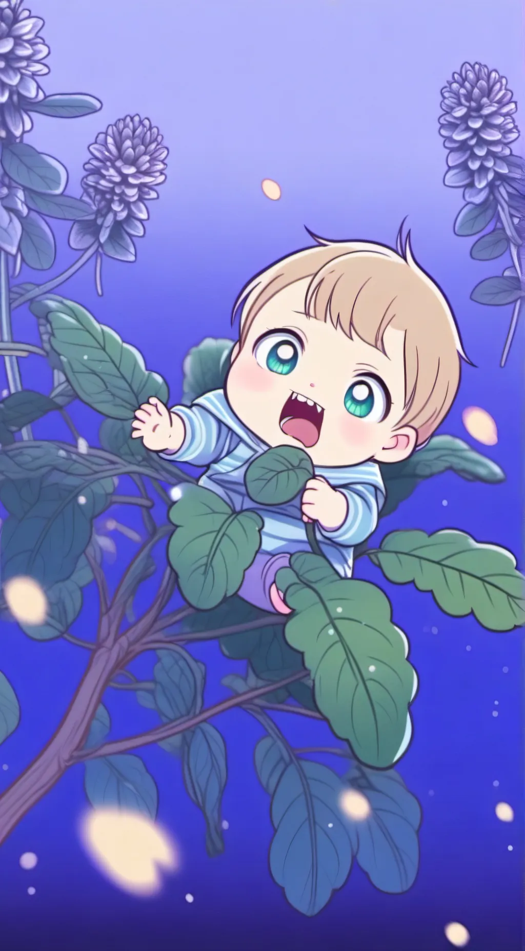 ai character: random baby  background